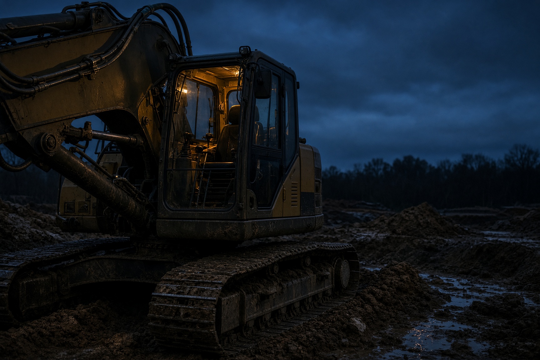 Excavator pe șenile — diagnoză motor și hidraulică SOS Utilaje
